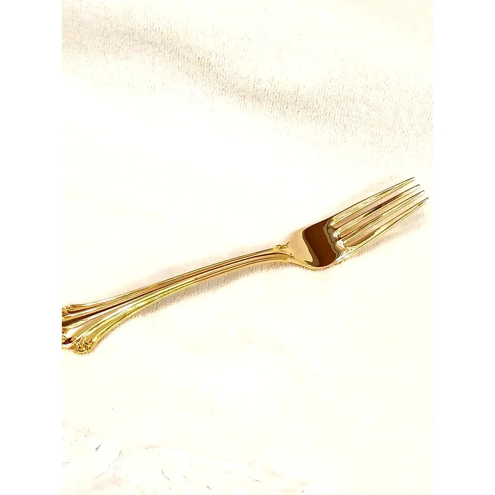 F.B. Rogers Gold‎ DINNER FORK Chippendale Gold Electroplate HOLIDAY WEDDING VNTG